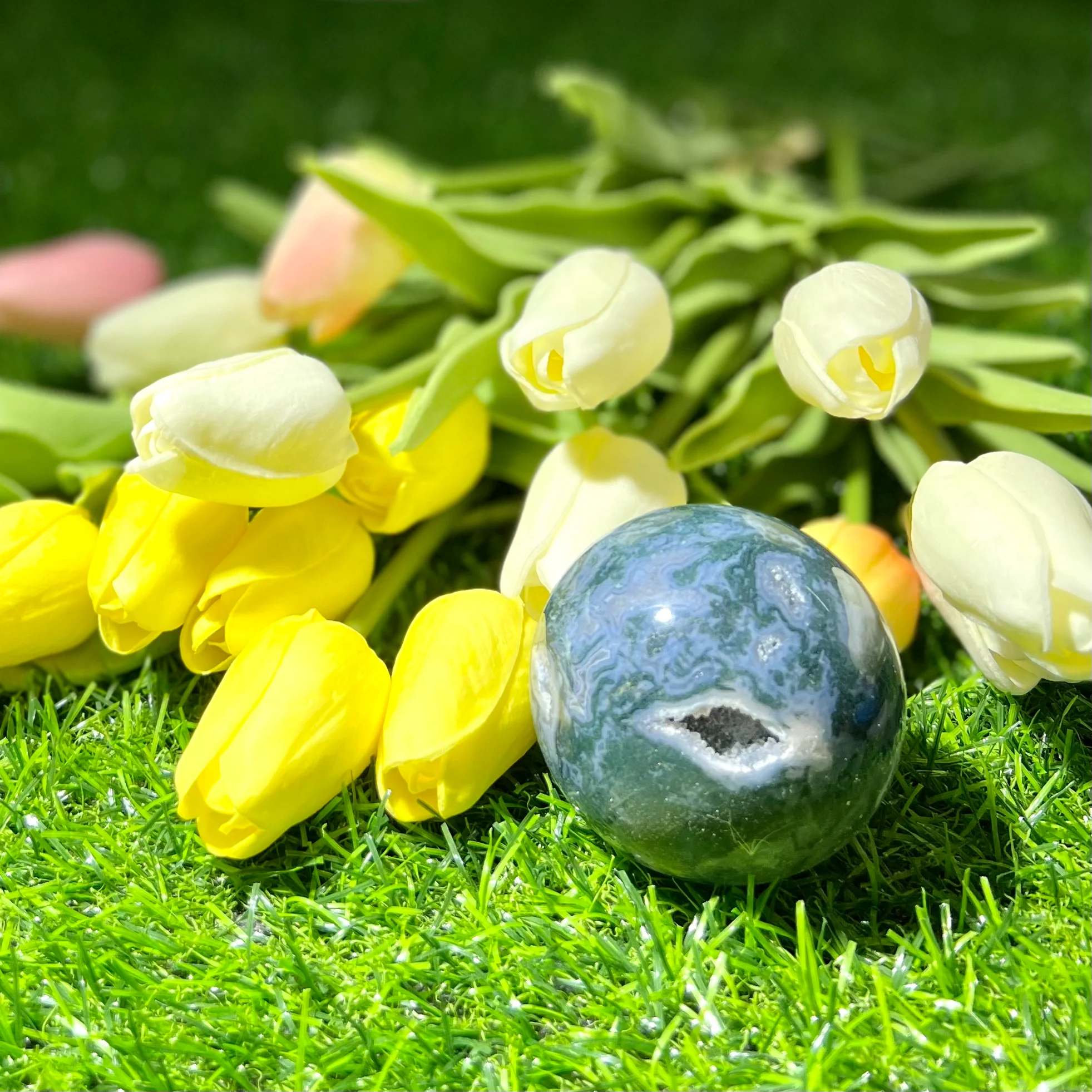 Moss Agate Sphere - Image 2